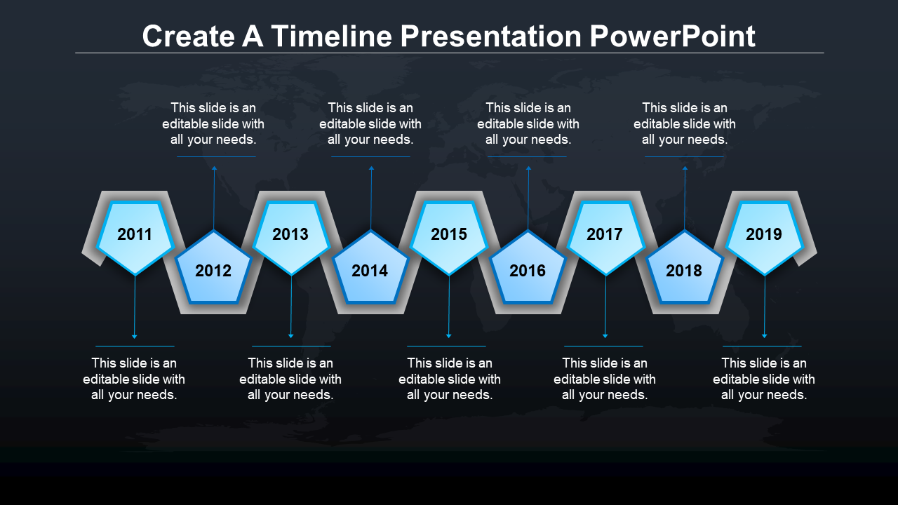 timeline presentation powerpoint-blue